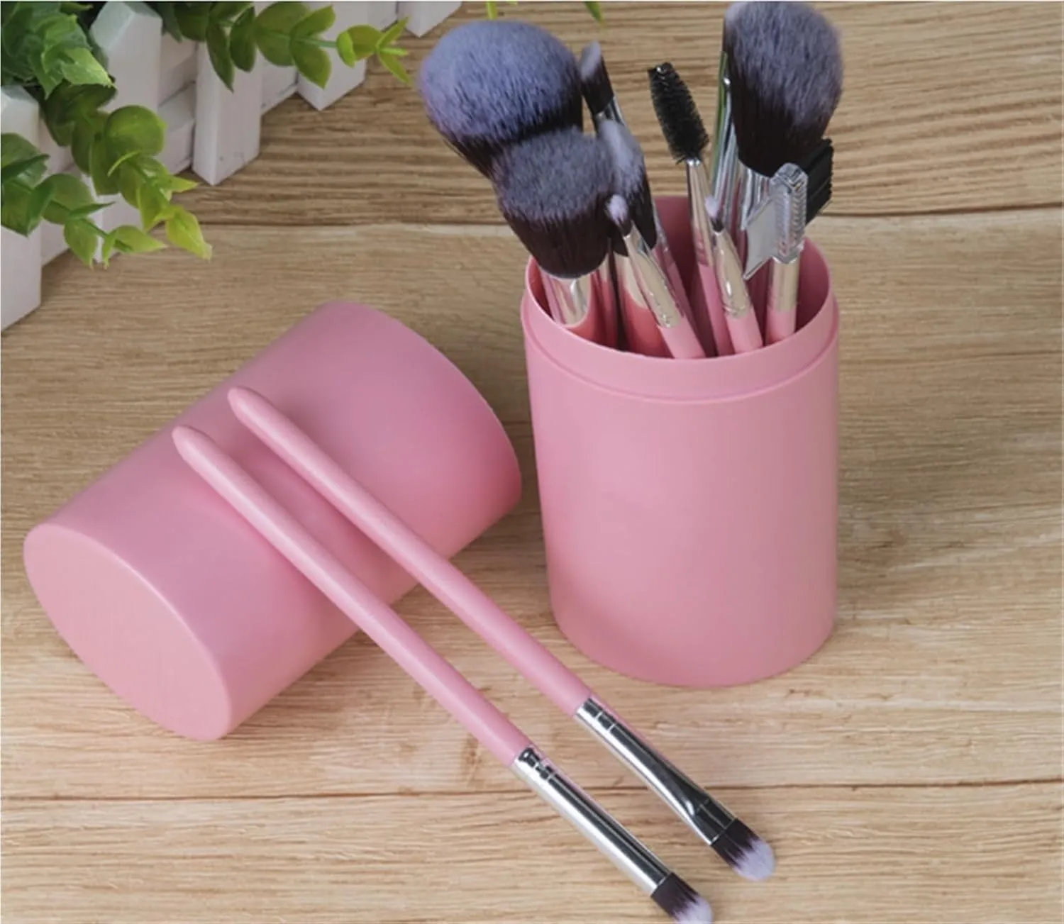 Make Up Brushes Set 12-Piece Makeup Brush Set with Box Suitable for Foundation Eyeshadow Contour Brush Set Makeup Tools Set(Pink)