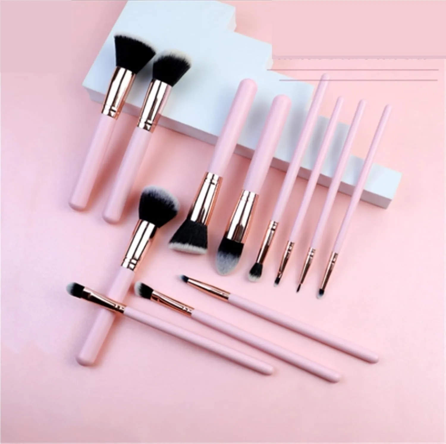 Make Up Brushes Set Makeup Brush Pink Wooden Handle, Face Contour Eyeshadow Concealer Makeup Brush Tool Makeup Tools Set(Pink-Brush Pack)