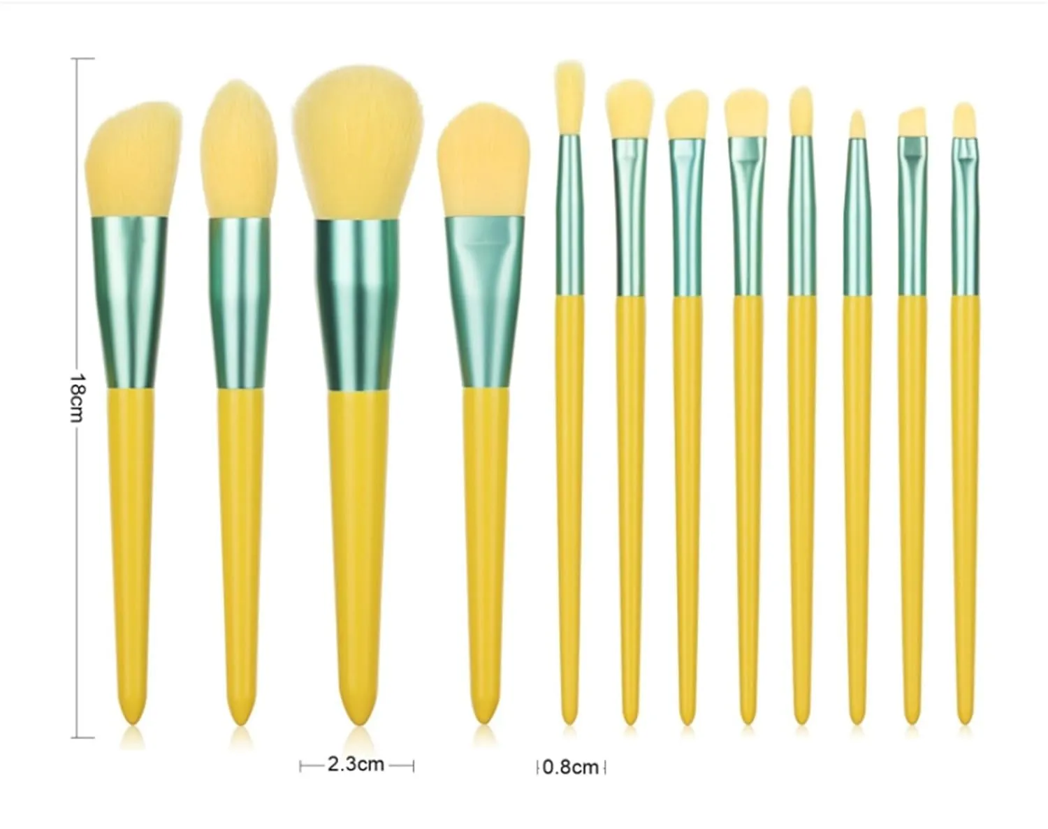 Make Up Brushes Set Makeup Brush Set 12 Pieces For Contour Blush Concealer Eyeshadow Makeup Brush Makeup Tools Set(Yellow-Brush Pack)