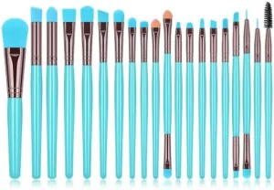 Make Up Brushes Set Makeup Brush Set 20 Pieces for Blush Loose Powder Eyeshadow Lip and Eyelashes Makeup Tools Set(Blue)