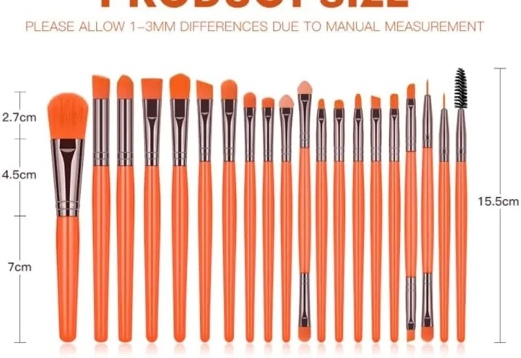 Make Up Brushes Set Makeup Brush Set 20 Pieces for Blush Loose Powder Eyeshadow Lip and Eyelashes Makeup Tools Set(Blue)