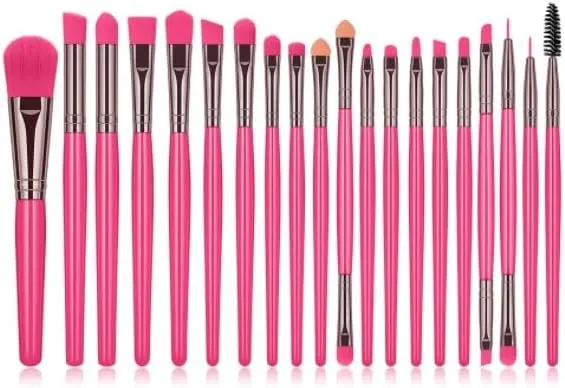 Make Up Brushes Set Makeup Brush Set 20 Pieces for Blush Loose Powder Eyeshadow Lip and Eyelashes Makeup Tools Set(Red)
