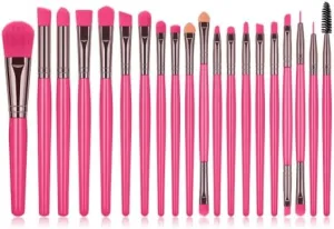 Make Up Brushes Set Makeup Brush Set 20 Pieces for Blush Loose Powder Eyeshadow Lip and Eyelashes Makeup Tools Set(Red)