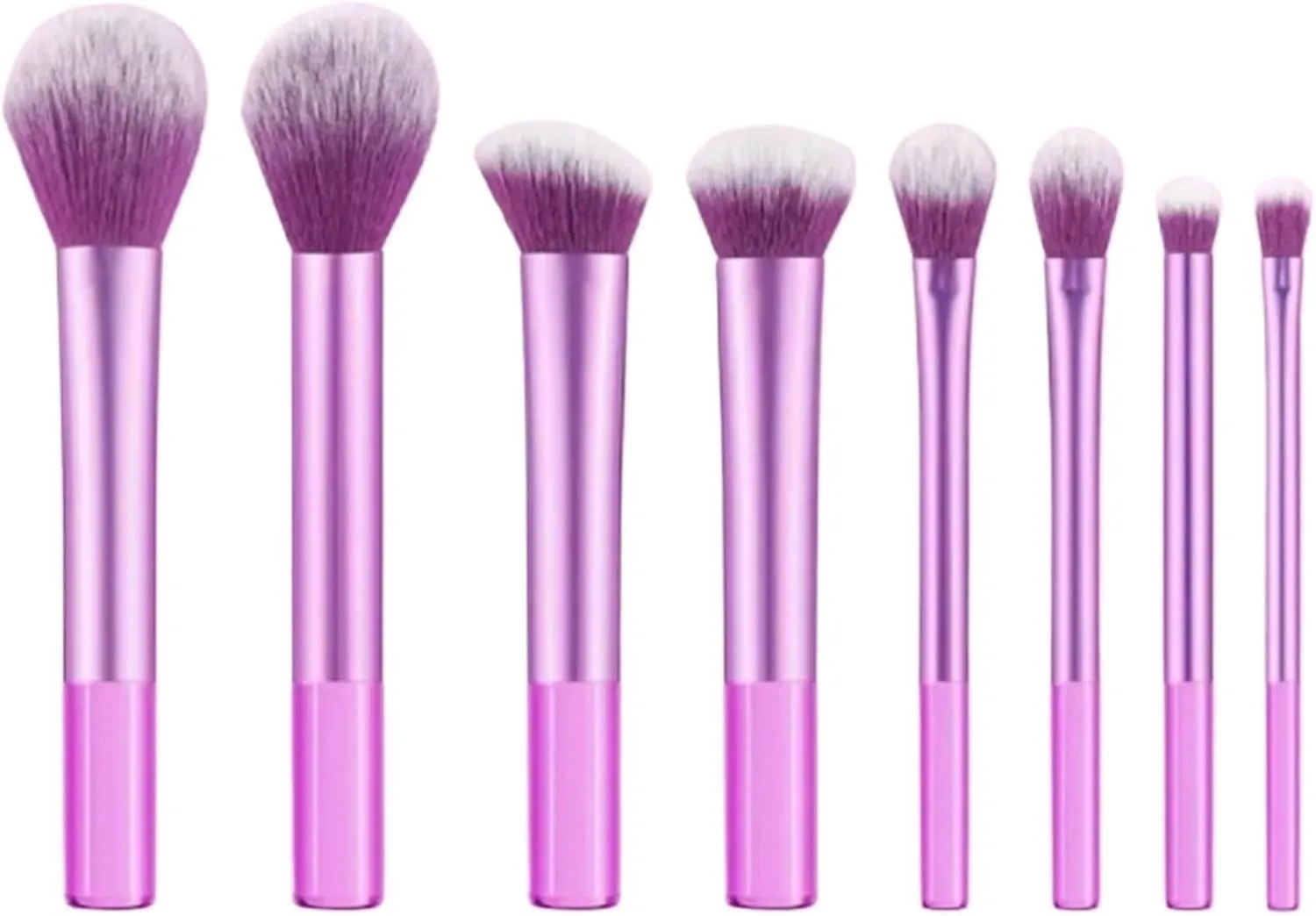 Make Up Brushes Set Makeup Brush Set 8 Pieces Bottom Transparent Handle Makeup Brushes for Contour Eyeshadow Makeup Tools Set(Pink)