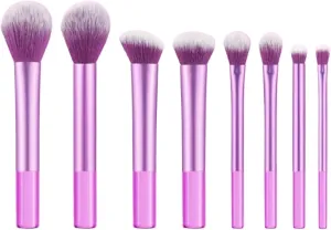 Make Up Brushes Set Makeup Brush Set 8 Pieces Bottom Transparent Handle Makeup Brushes for Contour Eyeshadow Makeup Tools Set(Pink)