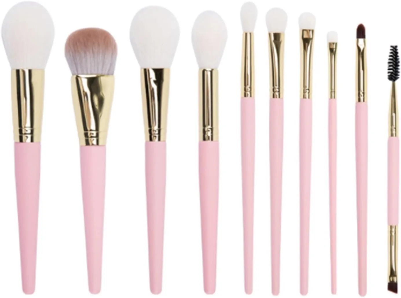 Make Up Brushes Set Makeup Brush Set Loose Powder Brush Eye Shadow Brush Eyebrow Brush Lip Brush 10 Pcs Portable Makeup Tools Set