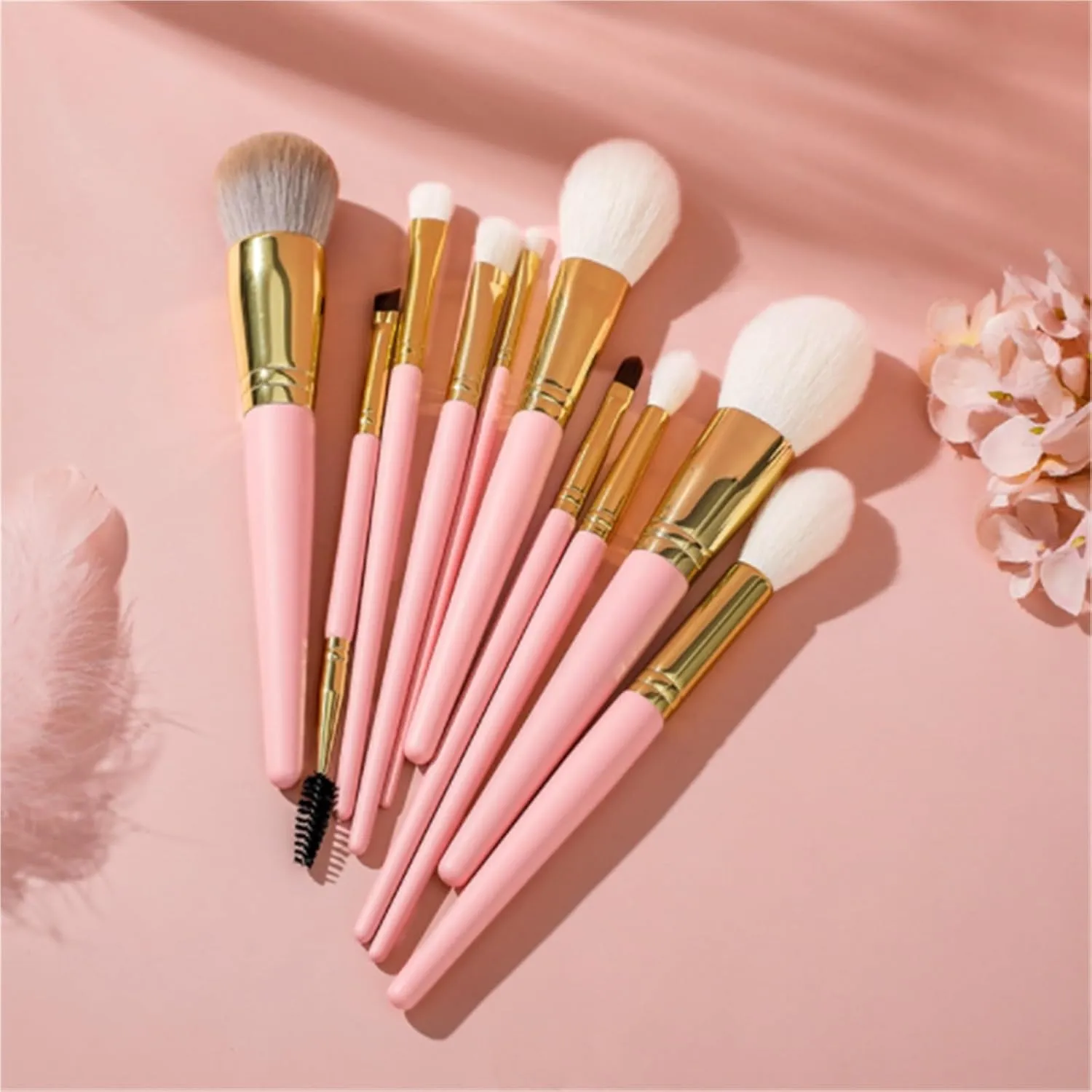 Make Up Brushes Set Makeup Brush Set Loose Powder Brush Eye Shadow Brush Eyebrow Brush Lip Brush 10 Pcs Portable Makeup Tools Set