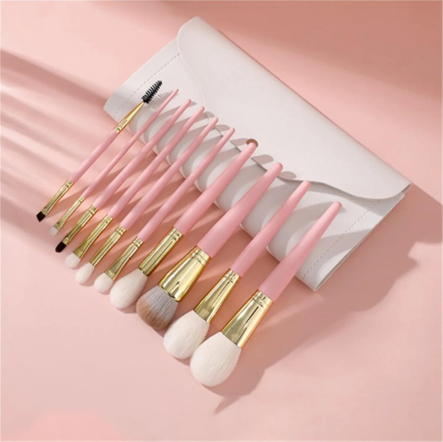 Make Up Brushes Set Makeup Brush Set Loose Powder Brush Eye Shadow Brush Eyebrow Brush Lip Brush 10 Pcs Portable Makeup Tools Set