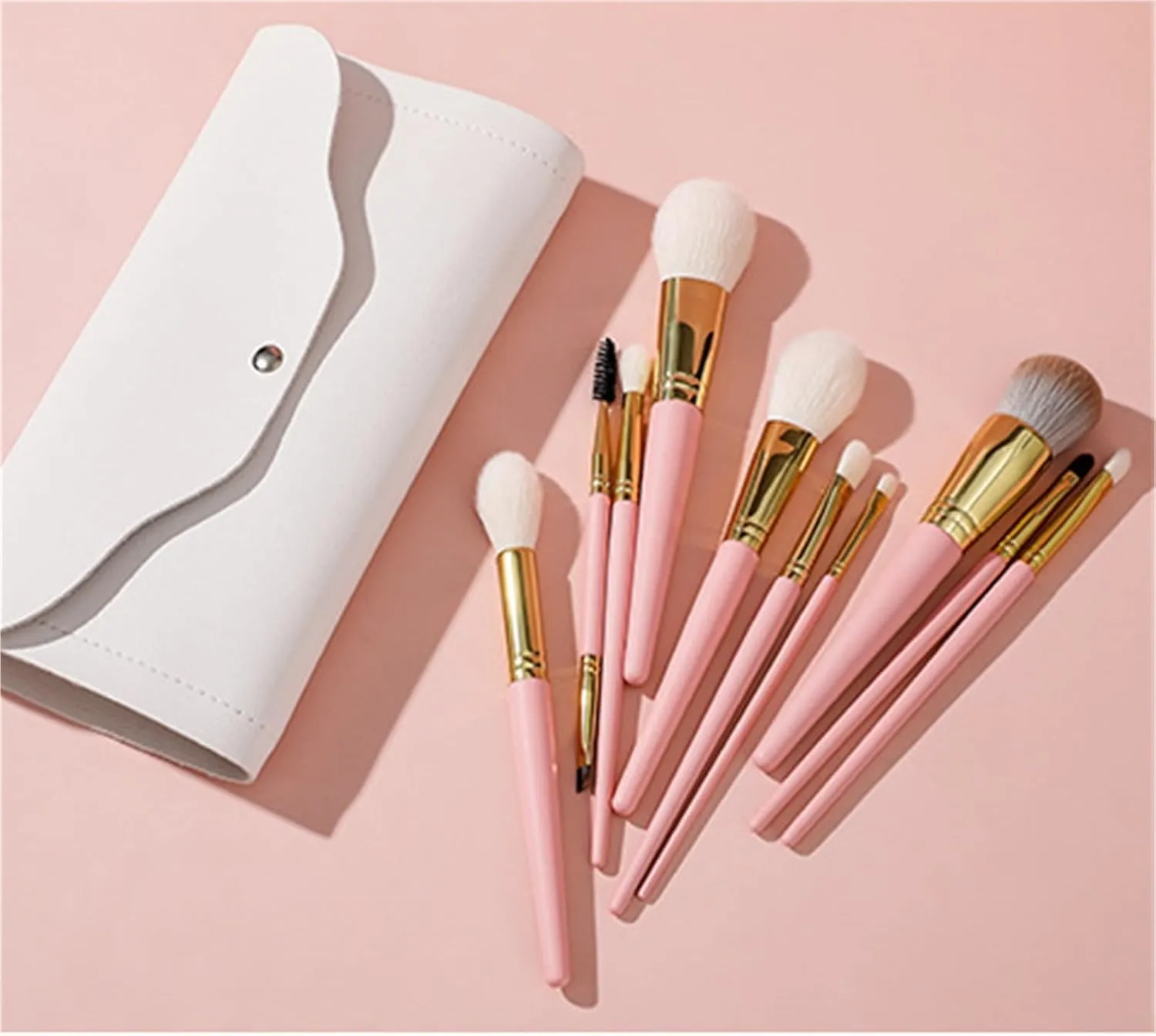 Make Up Brushes Set Makeup Brush Set Loose Powder Brush Eye Shadow Brush Eyebrow Brush Lip Brush 10 Pcs Portable Makeup Tools Set