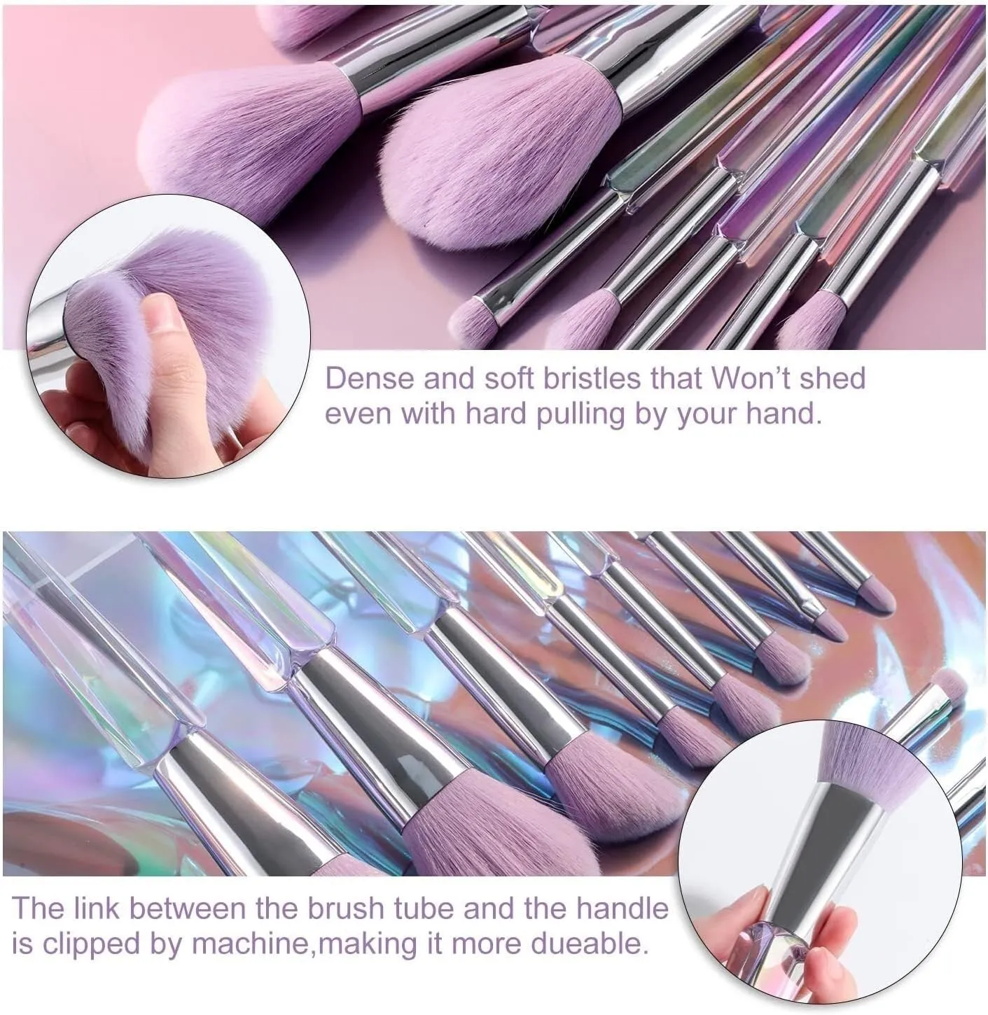 Make Up Brushes Set Makeup Brushes 10 Pack Synthetic Bristles for Face Contour Blush Eyeshadow Brush Makeup Tools Set