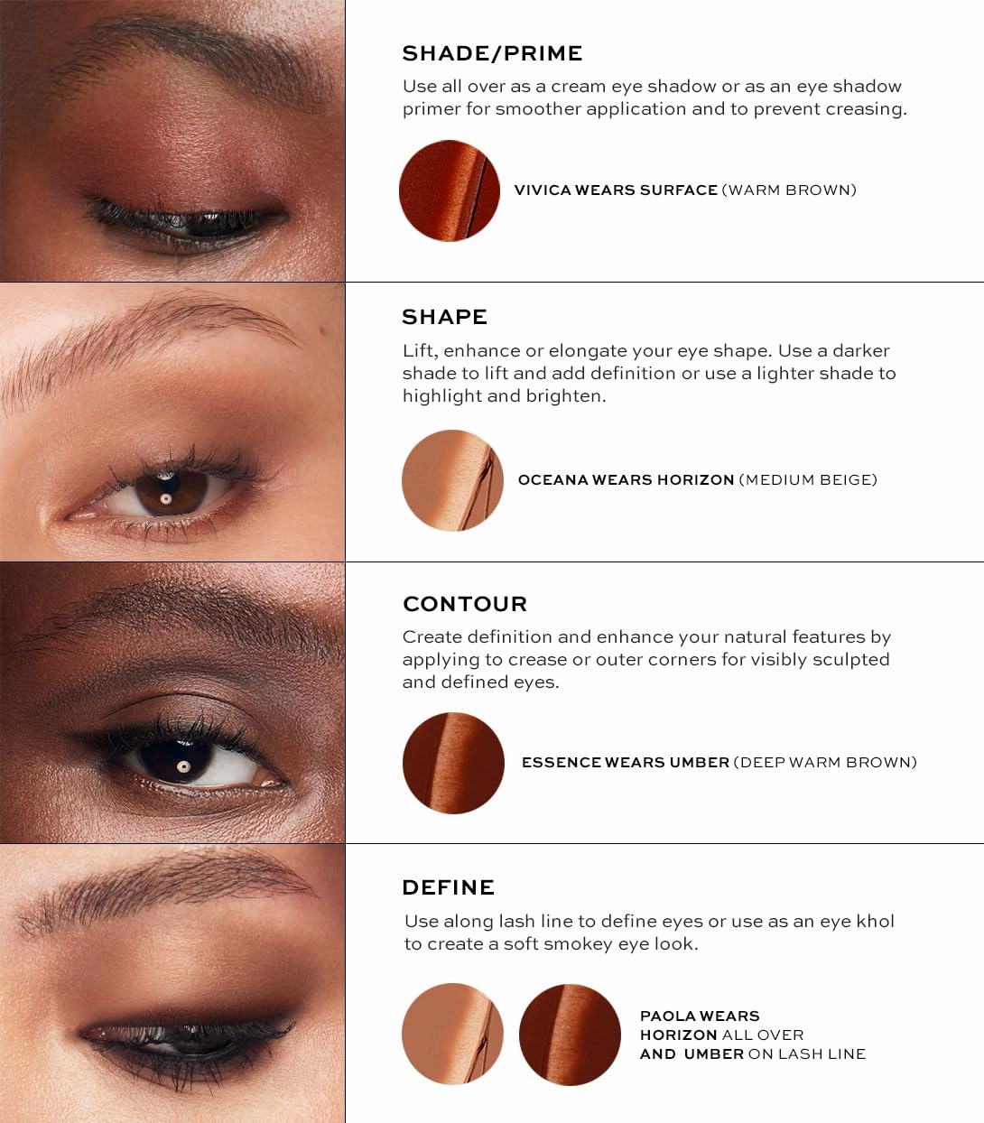 MAKE Beauty Eye Shaping Stylo - Cream Eyeshadow Stick. 4-in-1 Shape, Define, Contour, and Shade Eye Shadow for Versatile Makeup Looks. Long-Lasting Creamy Formula. Shade - Terrain