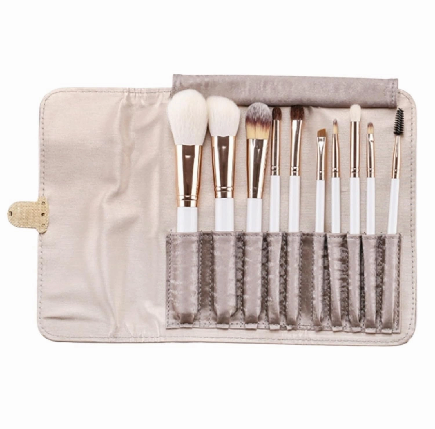 Make Up Brushes Set Makeup Brushes 10 Pieces With Brush Storage Bag Wooden Handle Loose Powder Brush Makeup Tools Set