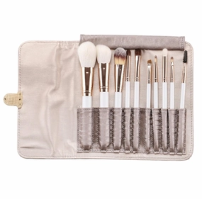 Make Up Brushes Set Makeup Brushes 10 Pieces With Brush Storage Bag Wooden Handle Loose Powder Brush Makeup Tools Set