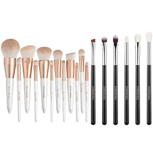 Makeup Brushes and Eyeshadow Brushes Set, Premium Eye Shadow, Eyebrows, Eyeliner, Concealer, Lip Liner，Foundation Makeup Brush White Travel Makeup Set,Cruelty-Free Synthetic Fiber Bristles