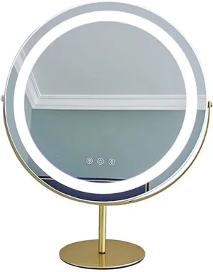Makeup Mirror Round Desktop LED Makeup Mirror with Light, Smart Induction Touch Makeup Light Mirror, Rotatable Makeup Mirror Lighted Makeup Mirror
