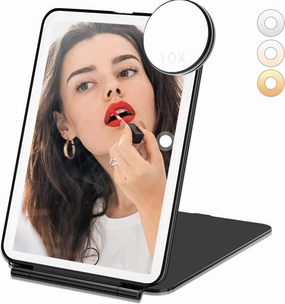 Makeup Mirror,Vanity Mirror with Lights, 10X Magnification, Folding Lighted Rechargeable Travel Makeup Mirror,Gift for Women Lighted Makeup Mirror,Makeup Mirror with 72 Led Lights