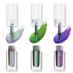 MAKI YIKA 3Pc Glitter Eyeshadow Liquid Multichrome Eyeshadows Long Lasting, Metallic Chameleon Eye Shadow Smudgeproof Holographic Eye Topper Glitters (#1 2 6)