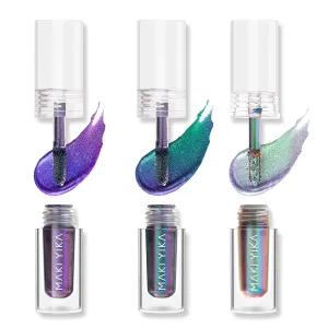 MAKI YIKA 3Pc Glitter Eyeshadow Liquid Multichrome Eyeshadows Long Lasting, Metallic Chameleon Eye Shadow Smudgeproof Holographic Eye Topper Glitters (#1 3 6)