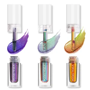 MAKI YIKA 3Pc Glitter Eyeshadow Liquid Multichrome Eyeshadows Long Lasting, Metallic Chameleon Eye Shadow Smudgeproof Holographic Eye Topper Glitters (#1 6 7)