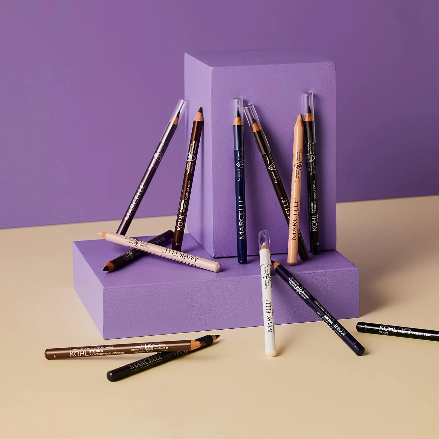 Marcelle Kohl Eyeliner, White, Eye Pencil, Long-Lasting, Waterproof, Intense Colour, Fragrance-Free, Hypoallergenic, Recognized by CDA, Cruelty-Free, 0.04 Oz.