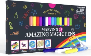 Marvin's Magic - Original x 25 Amazing Magic Marker Pens - Color Changing Magic Pen Art - Create 3D Lettering or Write Secret Messages - Includes 25 Magic Pens