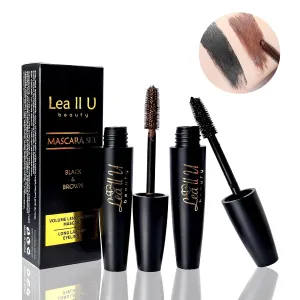 Mascara Set, Pack of 2, High Volume, Thick and Curly, Brown & Black, 2 Colors Eyelash