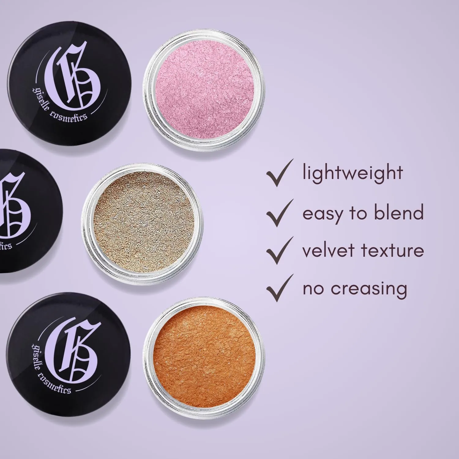 Matte Moonlight Mineral Eye Shadow - Purple Eyeshadow, Shimmer Eyeshadow, Organic Mineral Makeup, Talc Free, High Pigment, Loose Powder, Glitter, Light & Dark Shades