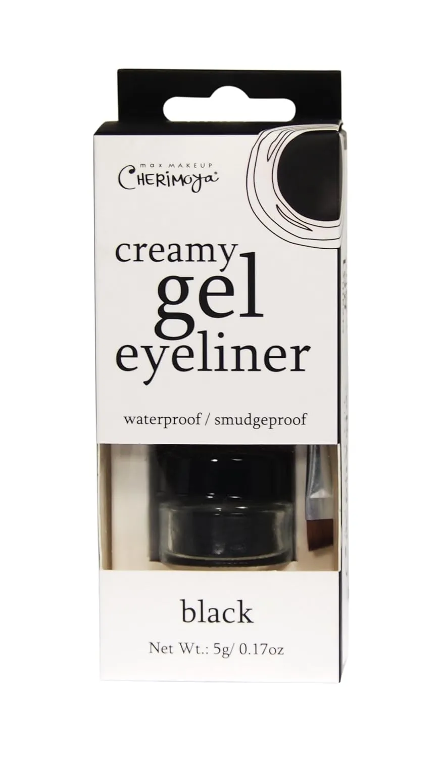 Max Makeup Cherimoya Creamy Gel Eyeliner, Black and White