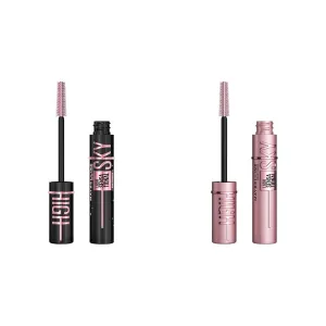 Maybelline Lash Sensational Sky High Mascara 2 Count Bundle with Volumizing Blackest Black and Cosmic Black