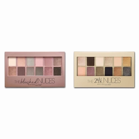 MAYBELLINE 12-Shade Blushed Nudes & 24K Gold Nudes Eyeshadow Palettes Bundle