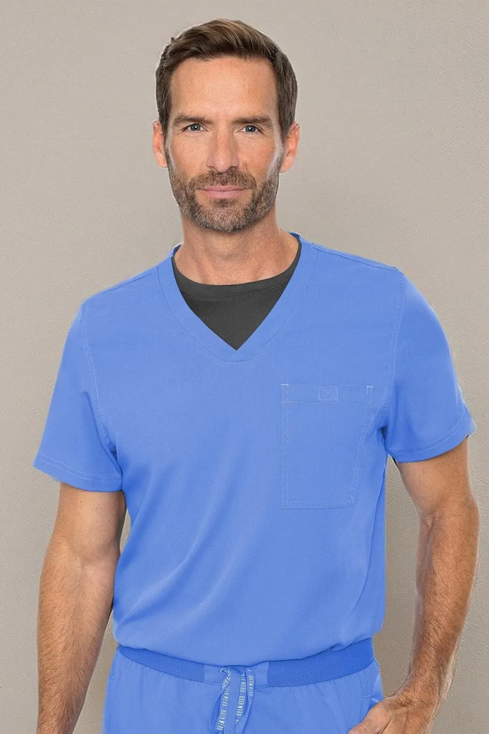 Med Couture Men's Scrub Top Cadence 2-Way Stretch Technology with Ultra Soft Fabric & One Chest Pocket - MC7478