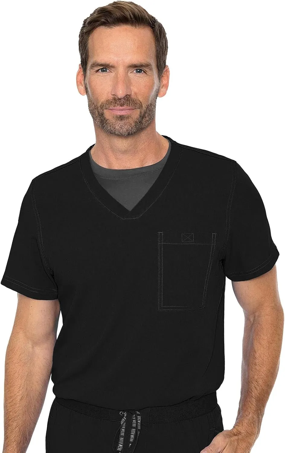 Med Couture Men's Scrub Top Cadence 2-Way Stretch Technology with Ultra Soft Fabric & One Chest Pocket - MC7478