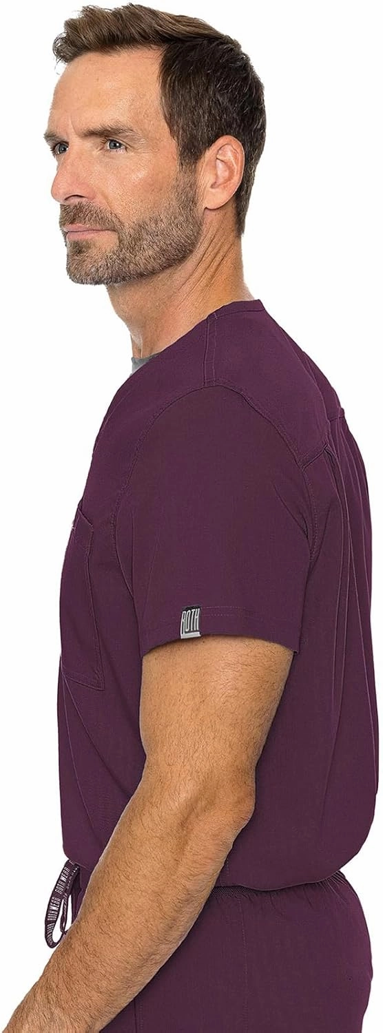 Med Couture Men's Scrub Top Cadence 2-Way Stretch Technology with Ultra Soft Fabric & One Chest Pocket - MC7478