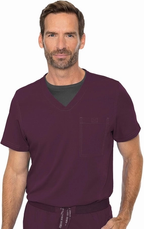 Med Couture Men's Scrub Top Cadence 2-Way Stretch Technology with Ultra Soft Fabric & One Chest Pocket - MC7478