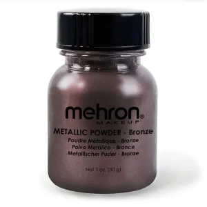 Mehron Makeup Metallic Powder | Metallic Chrome Powder Pigment for Face & Body Paint, Eyeshadow, and Eyeliner .75 oz (21 g) (Bronze)