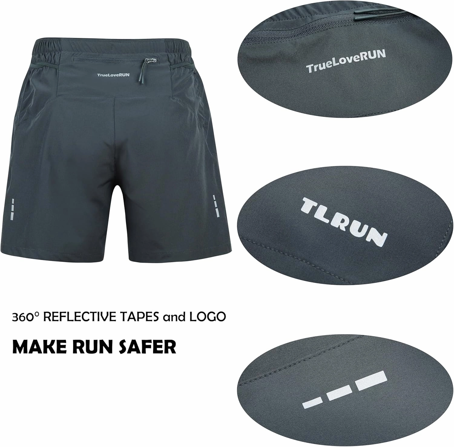 Men's Running Shorts 5 inch Ultra Lightweight with 5 Pockets Quick Dry Marathon Athletic Run Shorts Linerless