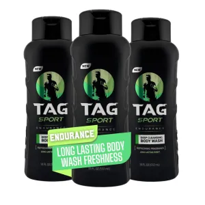 Mens Body Wash, Refreshing Shower Gel, with Deep Cleansing, Long Lasting Endurance Scent, Revitalizing Body Wash Formula for Active Men; 3-Pack (18 Fl Oz Each)