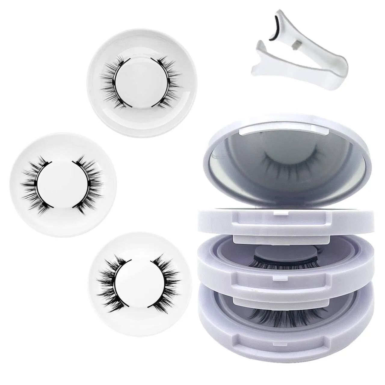 Meylora Magnetic Lashes,Meylora Magnetic Eyelashes with Applicator Reusable Eyelashes Magnet without Eyeliner Natural Look No Glue or Liner Needed(Natural Simple Iris)