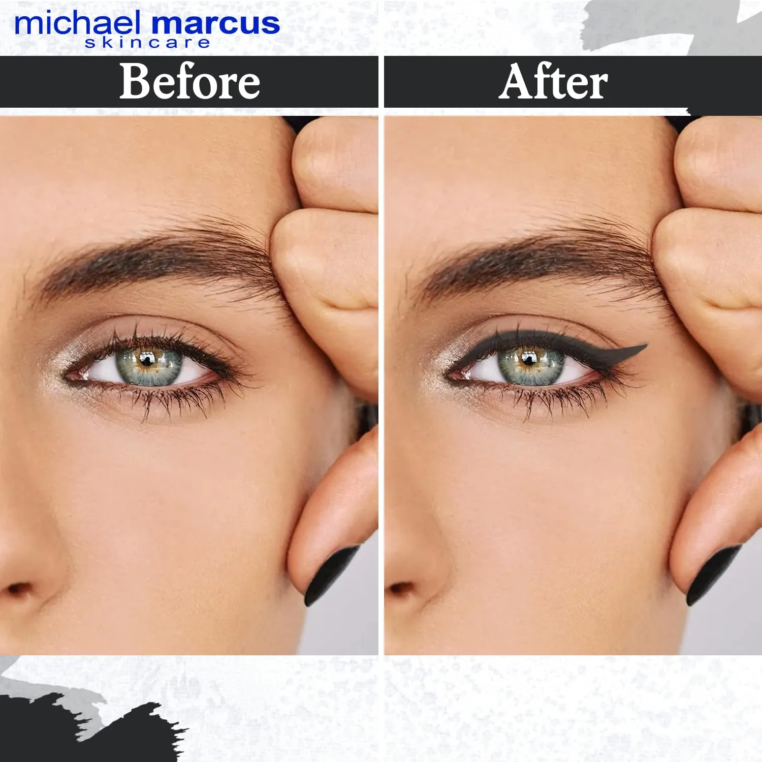 michael marcus Cake Eyeliner & Brush - 2 Piece Water Activated Dry Pressed Eyeliner & Professional Brush - Long-Lasting, Vibrant Color, Smudge Resistant - Cruelty Free Paraben Free (Kohl)