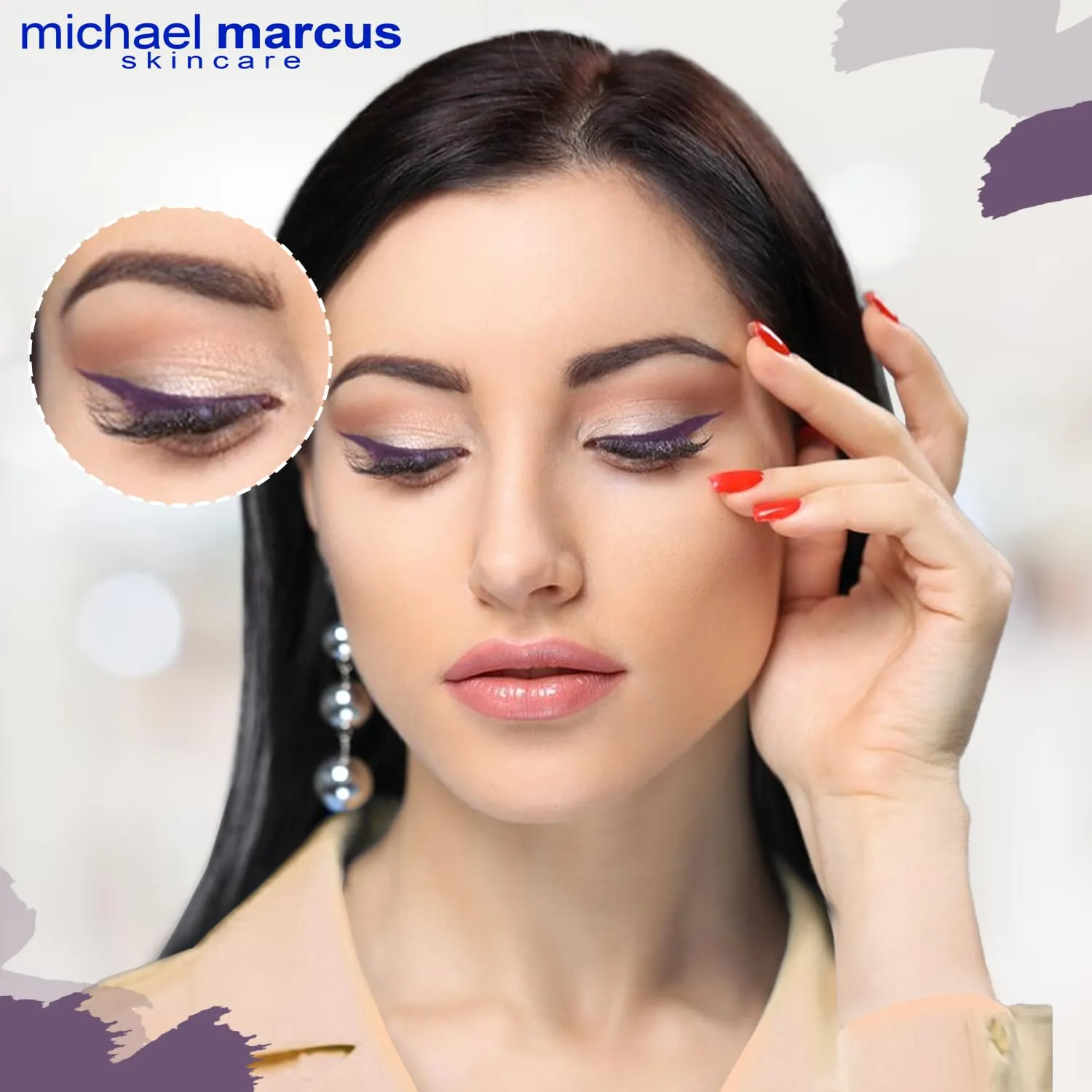 michael marcus Makeup Cake Eye Liner (Amethyst) - Water Activated Dry Pressed, Long-Lasting, Vibrant Color & Smudge Resistant Eyeliner - Cruelty & Paraben Free - For Beginner & Pro Makeup Artist
