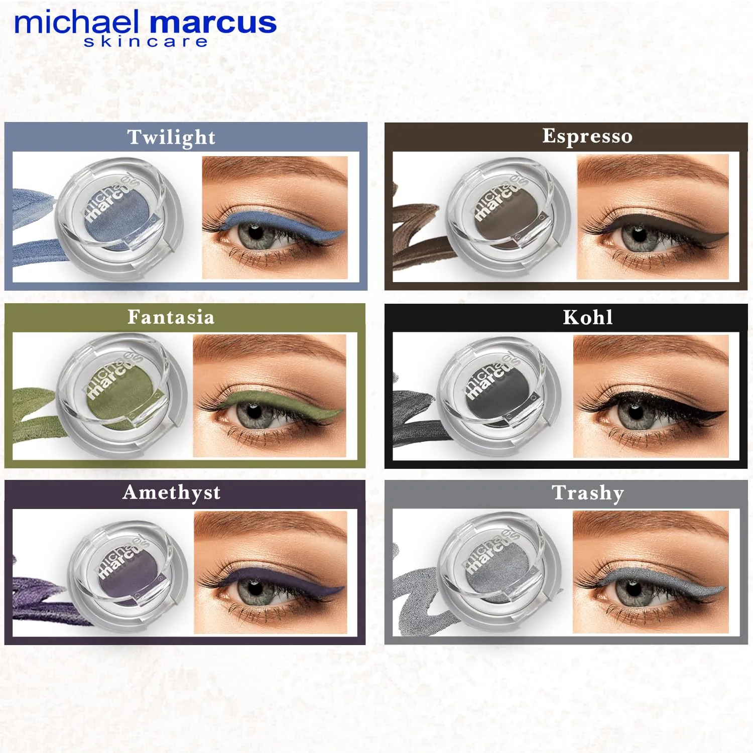 michael marcus Makeup Cake Eye Liner (Amethyst) - Water Activated Dry Pressed, Long-Lasting, Vibrant Color & Smudge Resistant Eyeliner - Cruelty & Paraben Free - For Beginner & Pro Makeup Artist