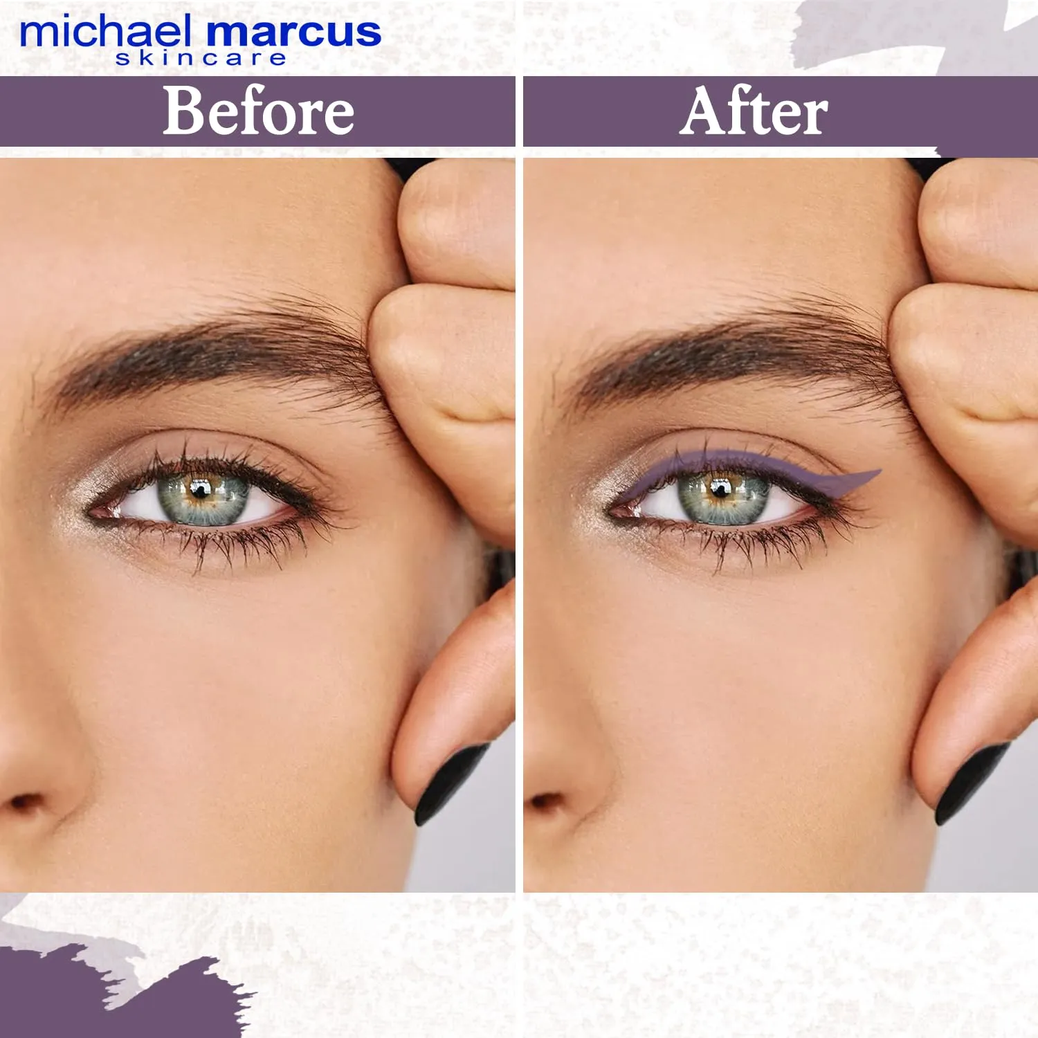 michael marcus Makeup Cake Eye Liner (Amethyst) - Water Activated Dry Pressed, Long-Lasting, Vibrant Color & Smudge Resistant Eyeliner - Cruelty & Paraben Free - For Beginner & Pro Makeup Artist