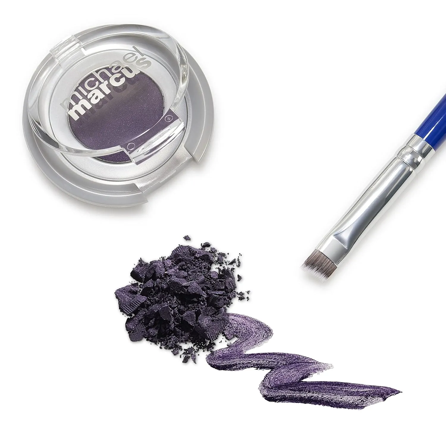 michael marcus Makeup Cake Eye Liner & Eyeliner Brush (Amethyst) - Water Activated Dry Pressed, Long-Lasting & Smudge Resistant Eyeliner - Cruelty & Paraben Free - For Beginner & Pro Makeup Artist