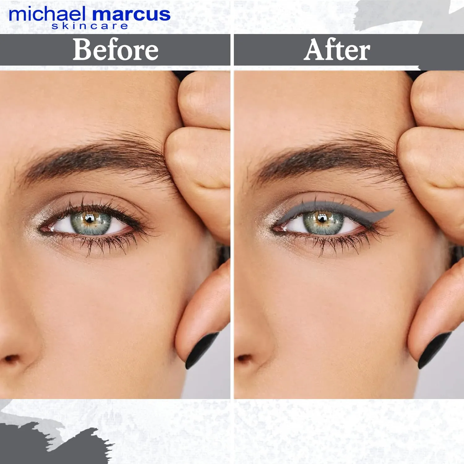 michael marcus Makeup Cake Eye Liner & Eyeliner Brush (Fantasia) - Water Activated Dry Pressed, Long-Lasting & Smudge Resistant Eyeliner - Cruelty & Paraben Free - For Beginner & Pro Makeup Artist
