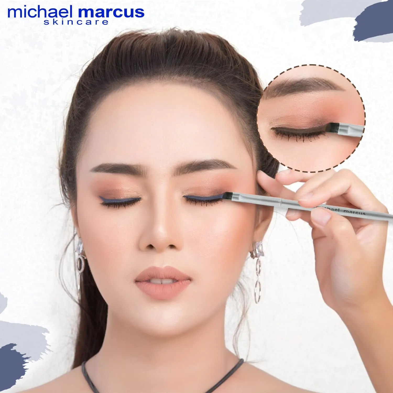 michael marcus Makeup Cake Eye Liner & Eyeliner Brush (Twilight) - Water Activated Dry Pressed, Long-Lasting & Smudge Resistant Eyeliner - Cruelty & Paraben Free - For Beginner & Pro Makeup Artist