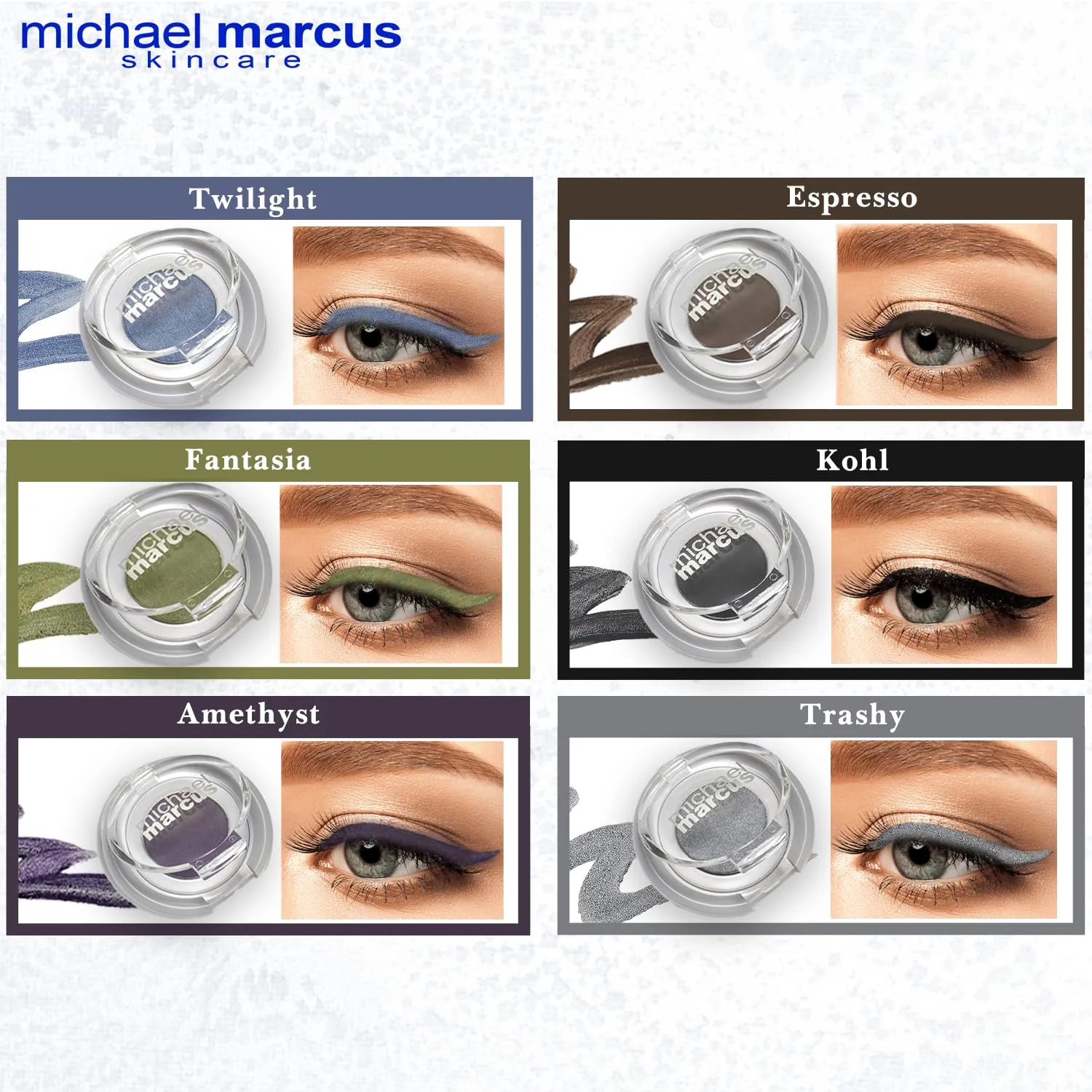 michael marcus Makeup Cake Eye Liner & Eyeliner Brush (Twilight) - Water Activated Dry Pressed, Long-Lasting & Smudge Resistant Eyeliner - Cruelty & Paraben Free - For Beginner & Pro Makeup Artist