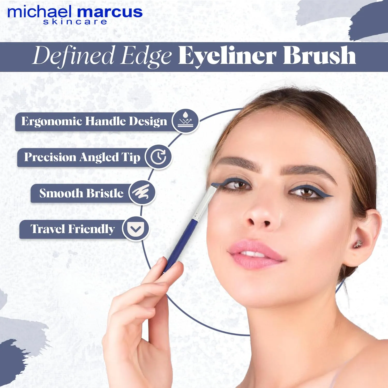 michael marcus Makeup Cake Eye Liner & Eyeliner Brush (Twilight) - Water Activated Dry Pressed, Long-Lasting & Smudge Resistant Eyeliner - Cruelty & Paraben Free - For Beginner & Pro Makeup Artist