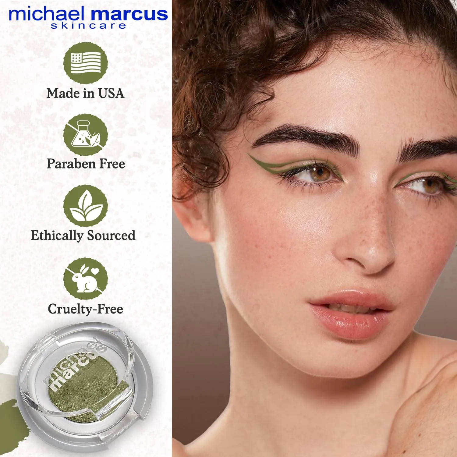 michael marcus Makeup Cake Eye Liner (Fantasia) - Water Activated Dry Pressed, Long-Lasting, Vibrant Color & Smudge Resistant Eyeliner - Cruelty & Paraben Free - For Beginner & Pro Makeup Artist