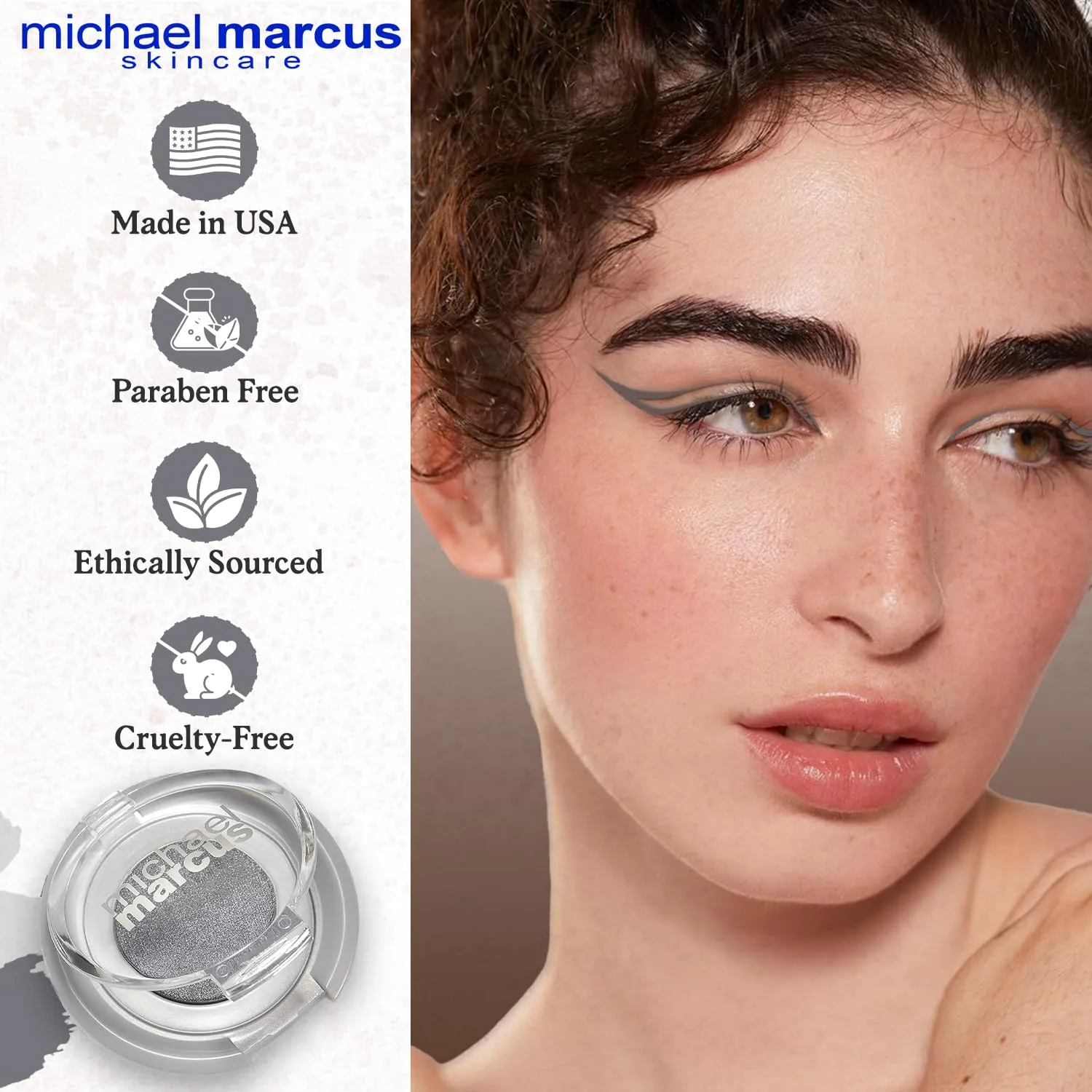 michael marcus Makeup Cake Eye Liner (Trashy) - Water Activated Dry Pressed, Long-Lasting, Vibrant Color & Smudge Resistant Eyeliner - Cruelty & Paraben Free - For Beginner & Pro Makeup Artist