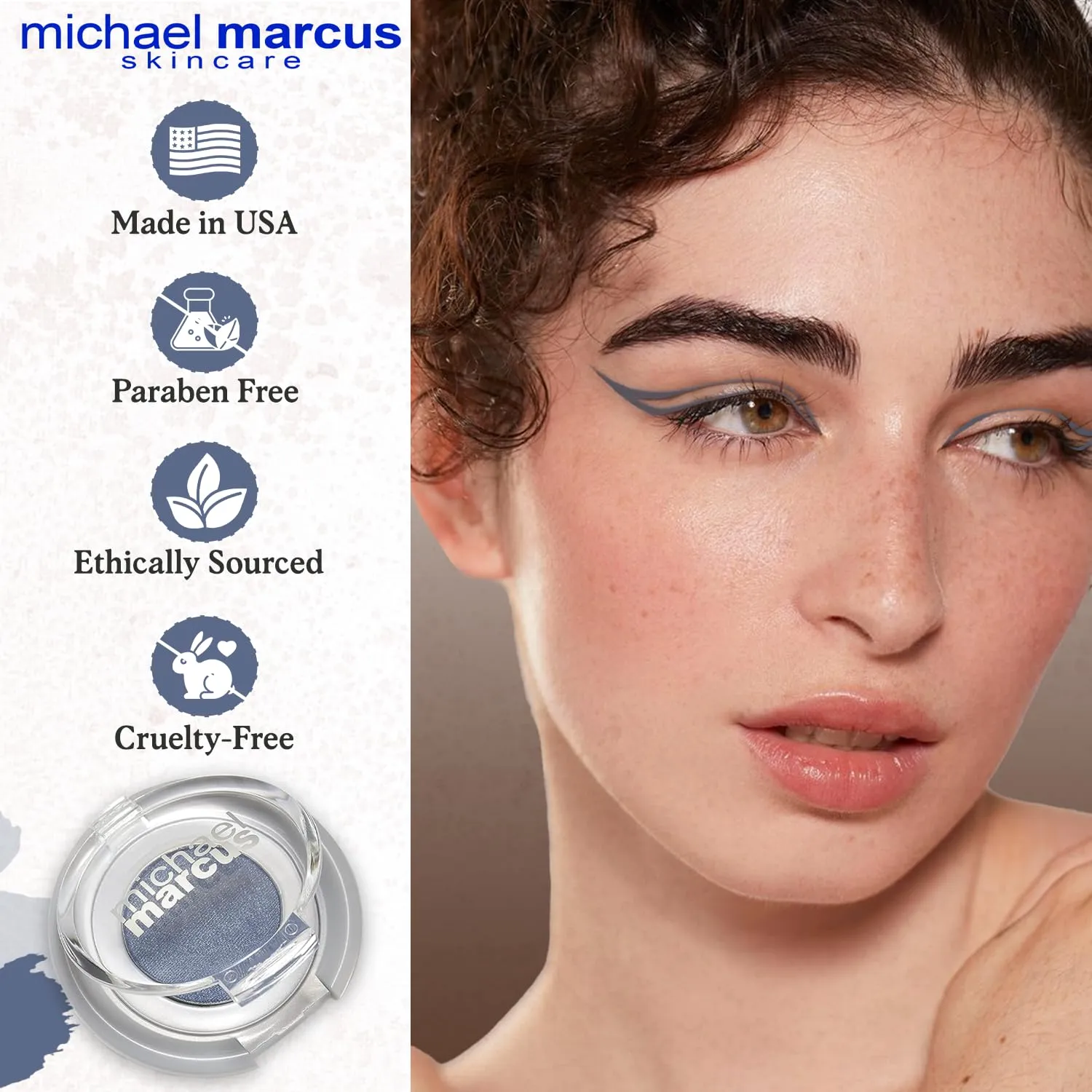 michael marcus Makeup Cake Eye Liner (Twilight) - Water Activated Dry Pressed, Long-Lasting, Vibrant Color & Smudge Resistant Eyeliner - Cruelty & Paraben Free - For Beginner & Pro Makeup Artist